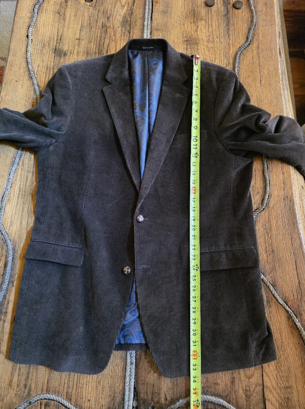 Ralph Lauren Men's Brown Corduroy Blazer - Classic Two-Button Sport Coat 44L